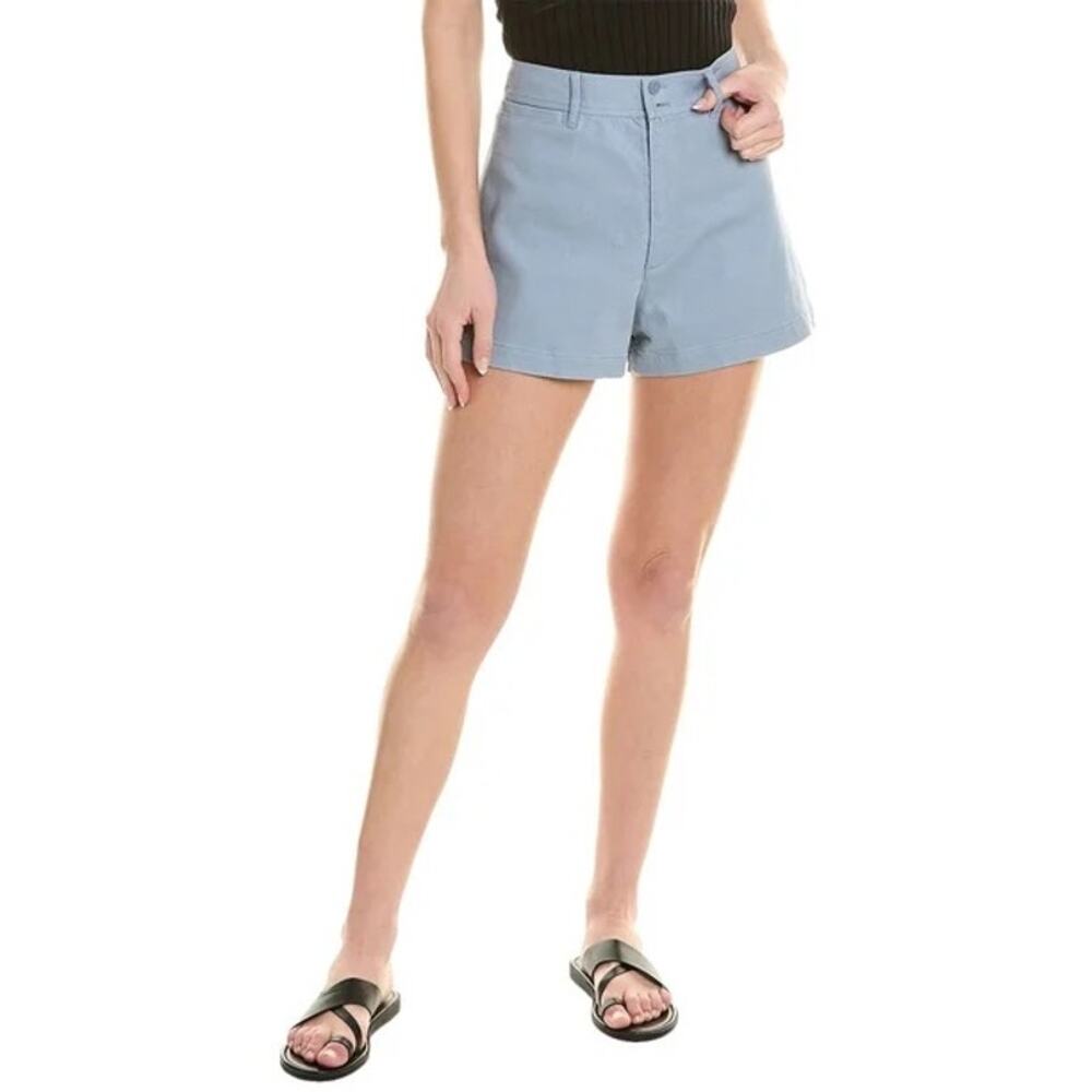 Rebeca Taylor Blue Periwinkle Stretch Cotton High-Waist Twill Shorts Size 6 NWT